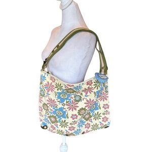 Life Is Good Water Color Floral Canvas Tote Bag 100 Percent Cotton Beach NWT